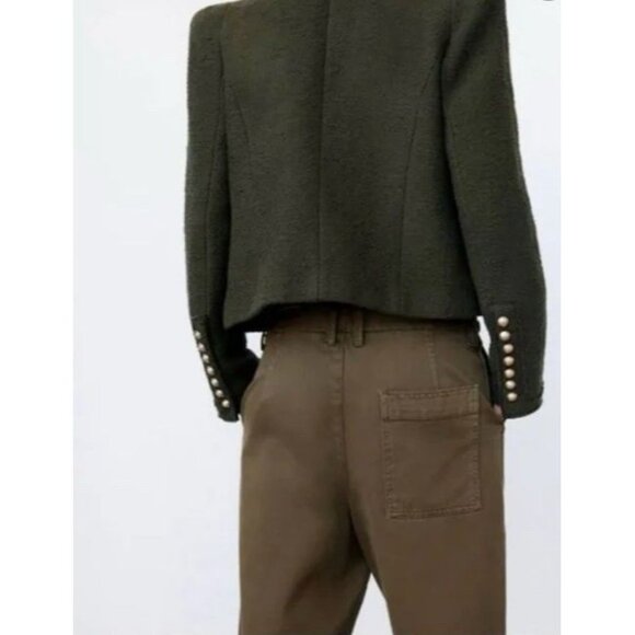 Zara Olive Green Blazer with Gold Buttons - Picture 4 of 11